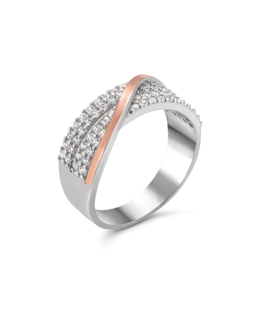 Sudraba apzeltīts gredzens ar cirkonijiem - Goldinga