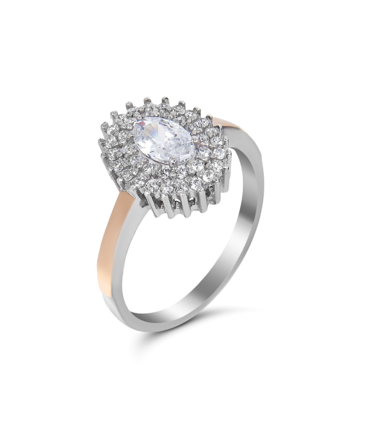 Sudraba apzeltīts gredzens ar cirkonijiem - Goldinga