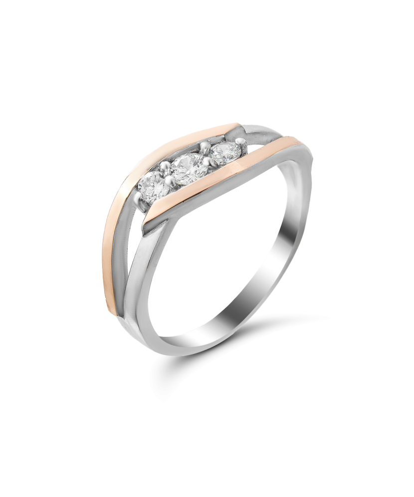 Sudraba apzeltīts gredzens ar cirkonijiem - Goldinga