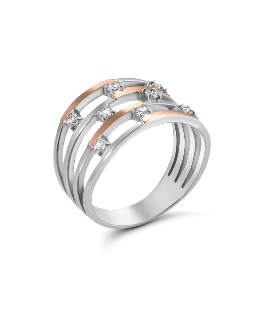 Sudraba apzeltīts gredzens ar cirkonijiem - Goldinga