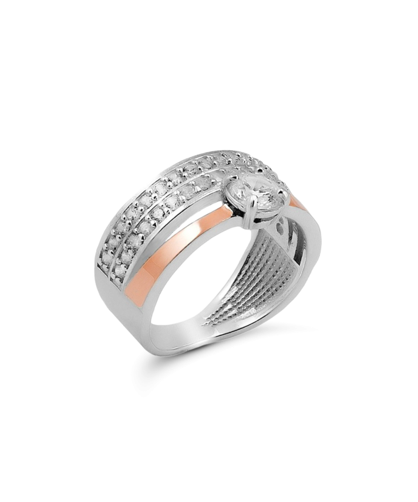 Sudraba apzeltīts gredzens ar cirkonijiem - Goldinga