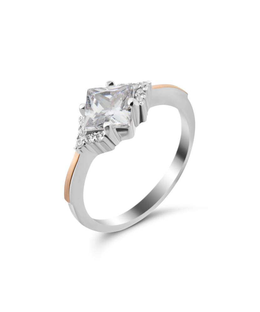 Sudraba apzeltīts gredzens ar cirkonijiem - Goldinga