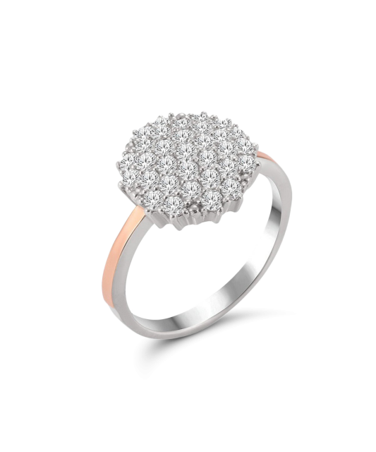 Кольцо из позолоченного серебра с цирконами