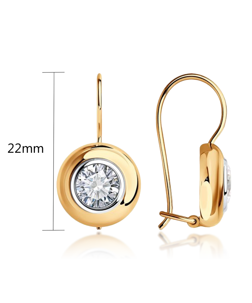 Золотые серьги с цирконами