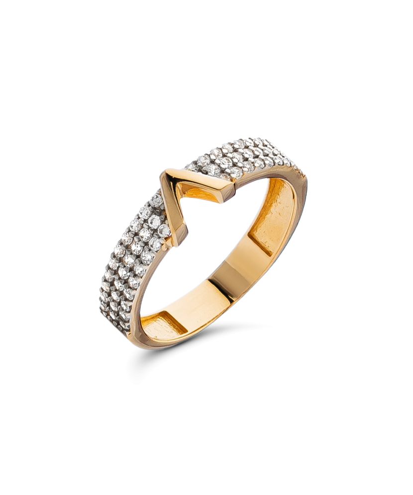 Zelta gredzens ar cirkonijiem - Goldinga