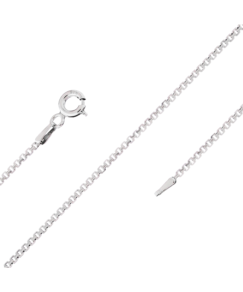 Sudraba ķēdīte ar rodija pārklājumu "Box" 1mm - Goldinga