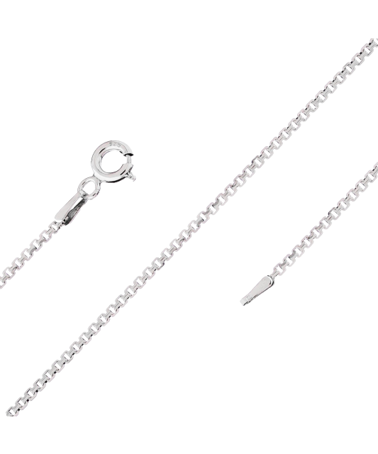 Sudraba ķēdīte ar rodija pārklājumu "Box" 1mm - Goldinga