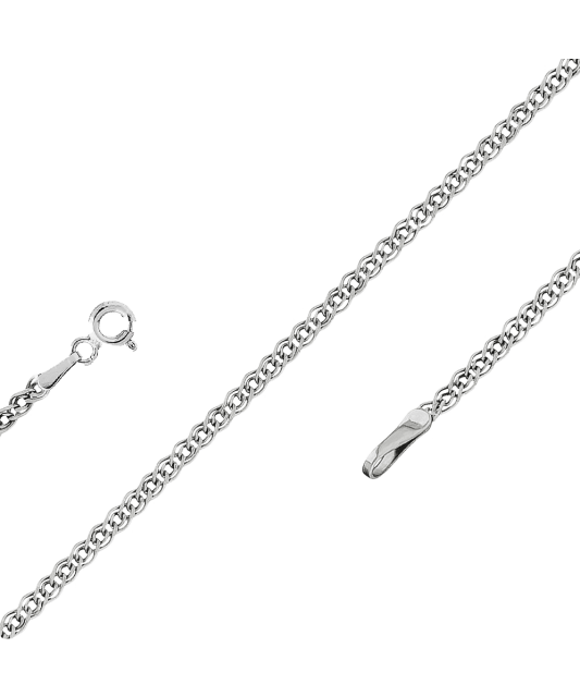 Sudraba ķēdīte ar rodija pārklājumu "Mona Liza" 2.4mm - Goldinga