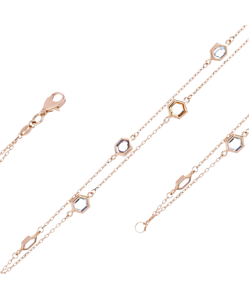 Zelta rokassprādze ar cirkonijiem - Goldinga