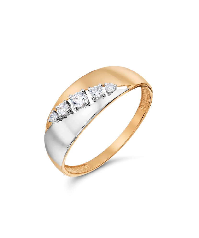 Золотое кольцо с цирконами