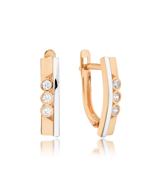 Zelta auskari ar cirkonijiem - Goldinga