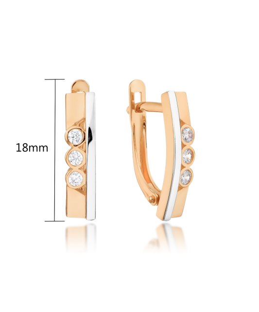 Zelta auskari ar cirkonijiem - Goldinga