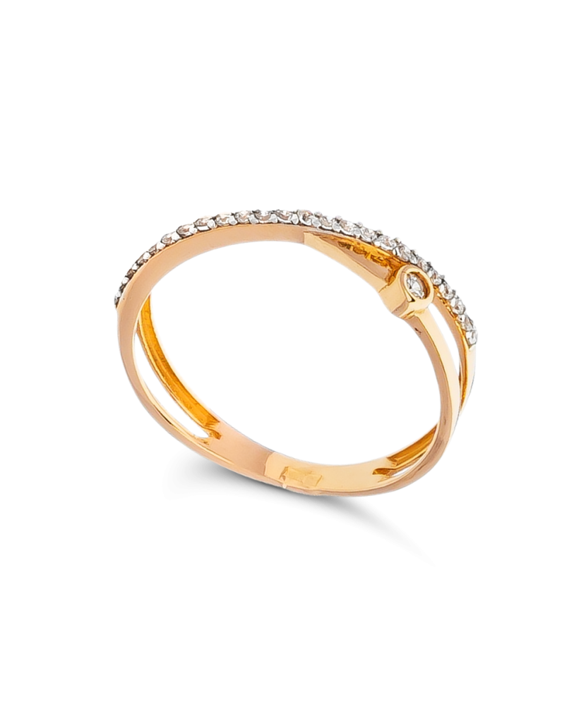 Золотое кольцо с цирконами