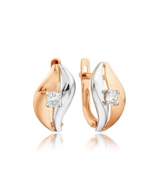 Золотые серьги с цирконом