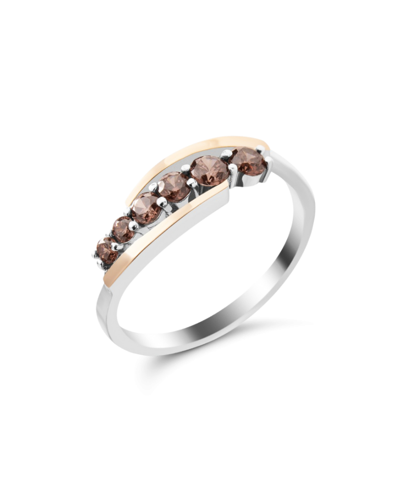 Sudraba apzeltīts gredzens ar cirkonijiem - Goldinga