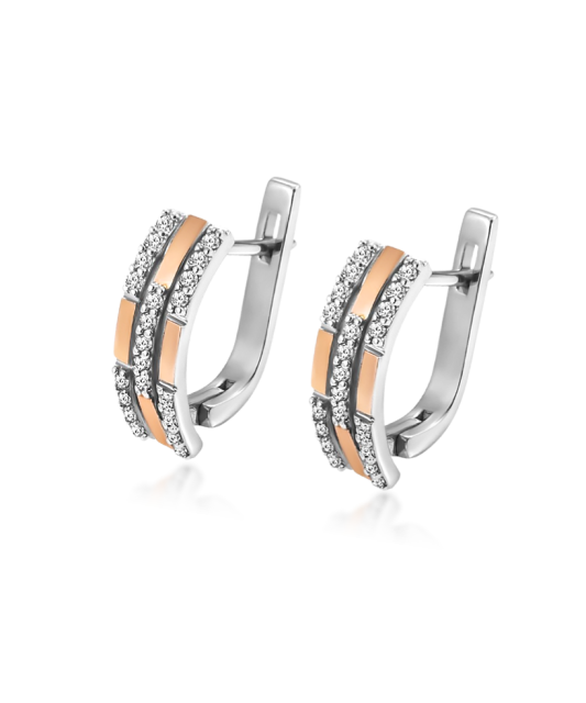 Sudraba apzeltīti auskari ar cirkonijiem - Goldinga