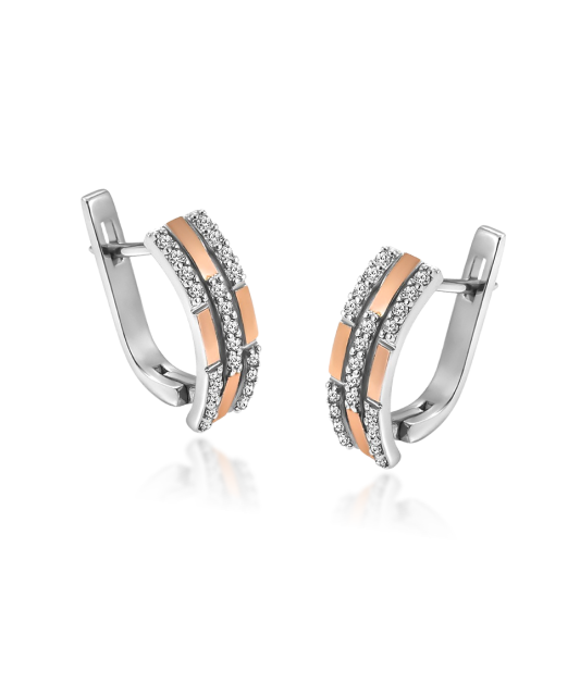 Sudraba apzeltīti auskari ar cirkonijiem - Goldinga