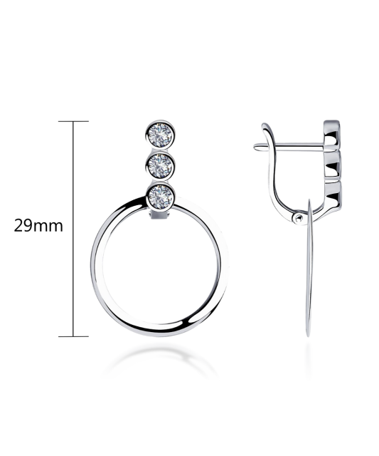 Серьги из серебра с цирконами