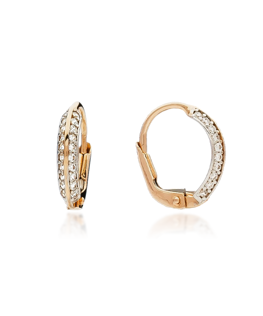 Zelta auskari ar cirkonijiem - Goldinga