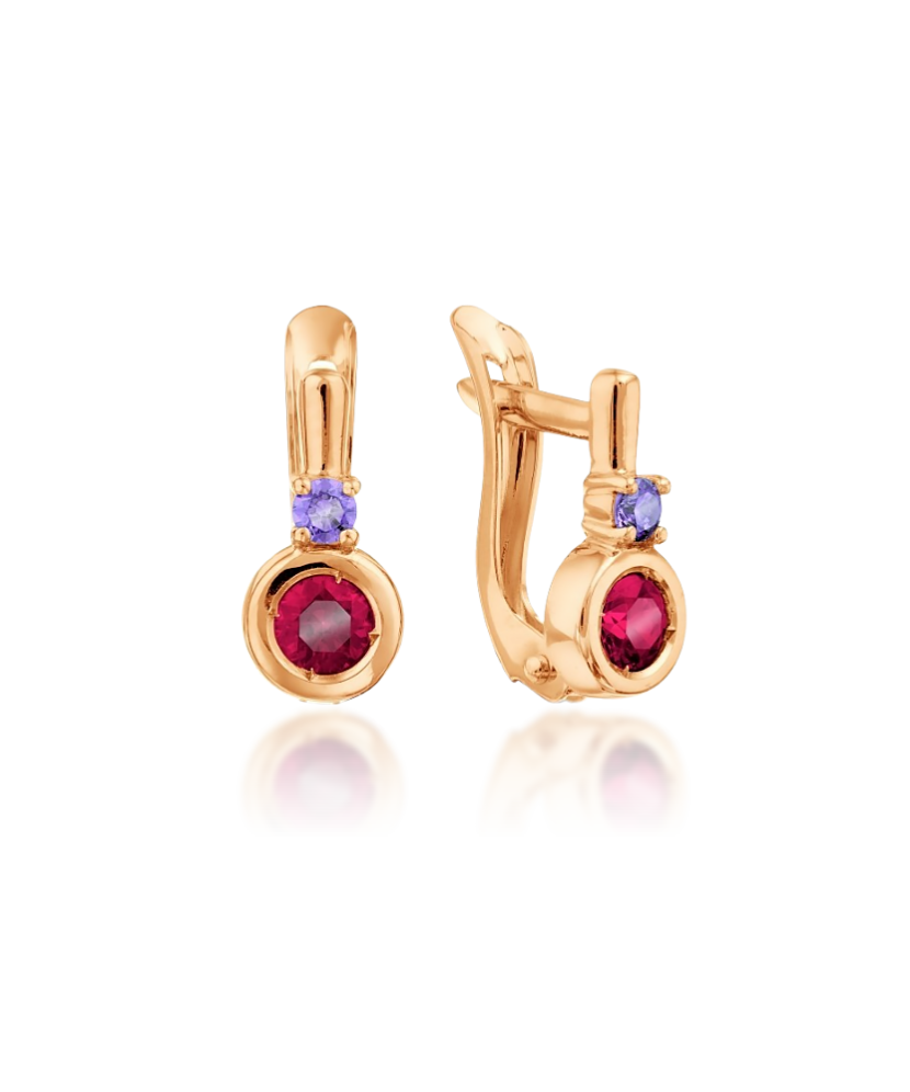 Zelta auskari ar kristālu - Goldinga