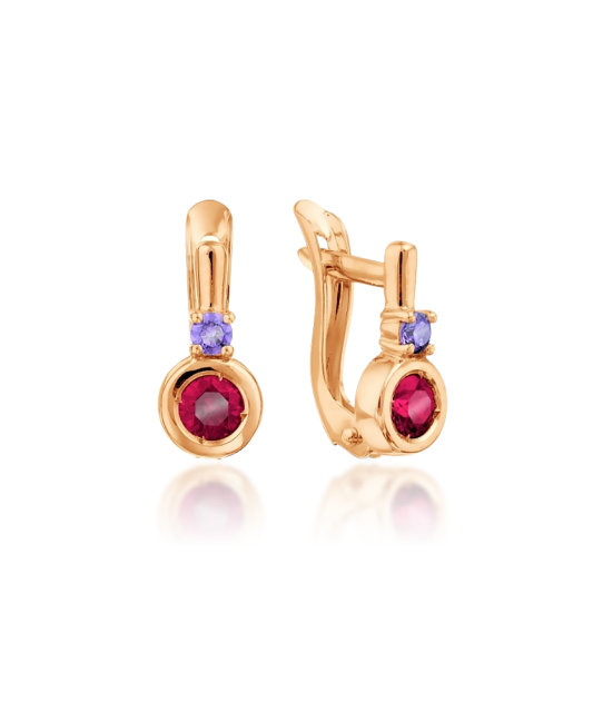 Zelta auskari ar kristālu - Goldinga