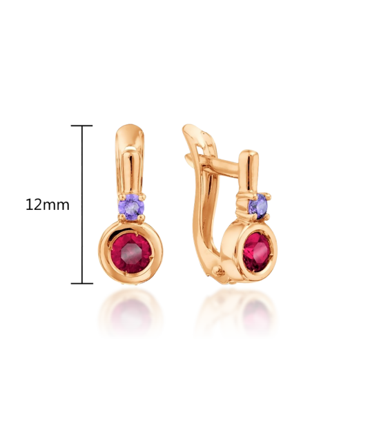 Zelta auskari ar kristālu - Goldinga