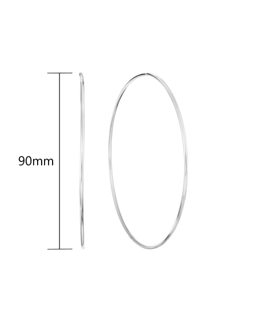 Серьги из серебра конго (кольца) 90мм