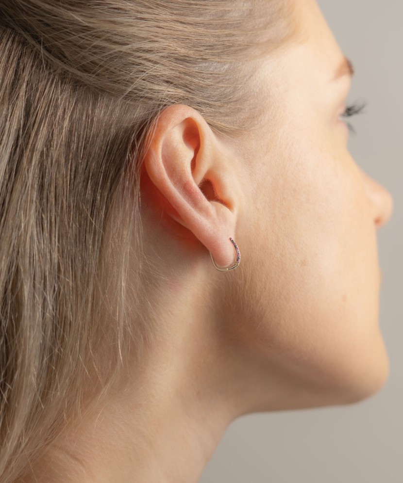 Серьги из белого золота с сапфирами и бриллиантами