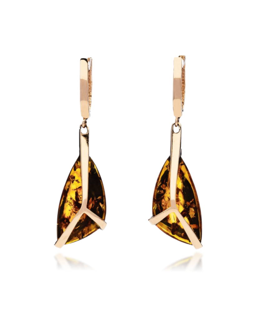 Zelta auskari ar dzintaru - Goldinga