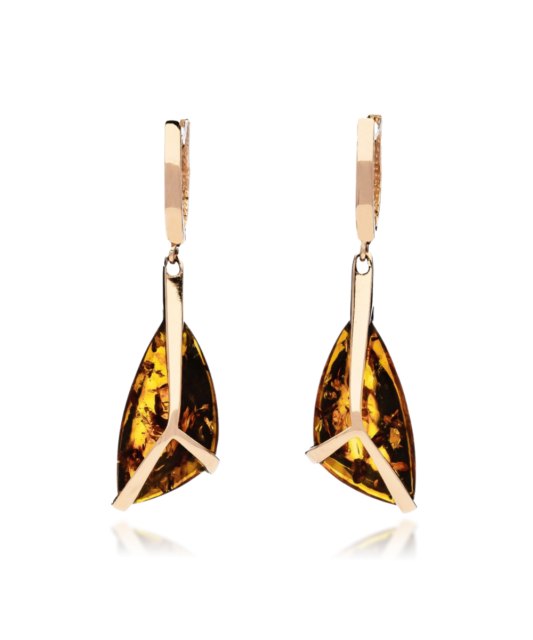 Zelta auskari ar dzintaru - Goldinga