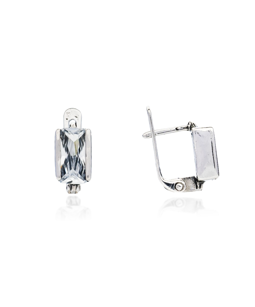 Серьги из серебра с цирконом