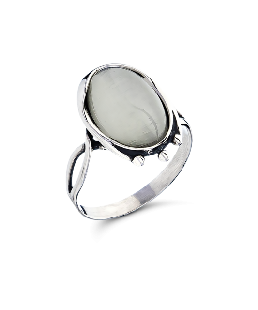 Sudraba gredzens ar kaķa acs akmeni - Goldinga