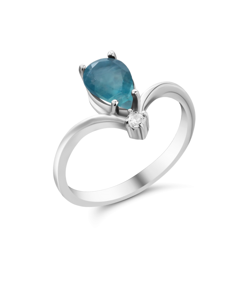 Sudraba gredzens ar fluorītu un cirkoniju - Goldinga