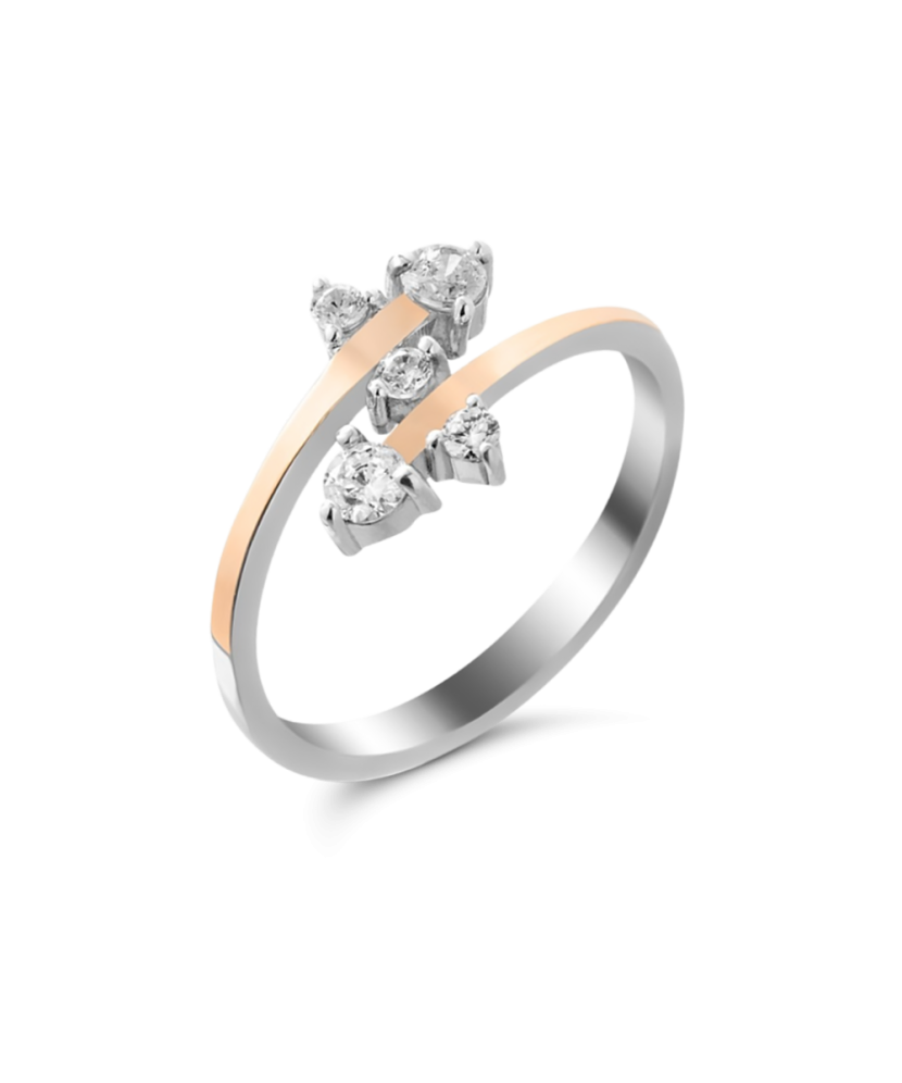 Позолоченное серебряное кольцо с цирконами