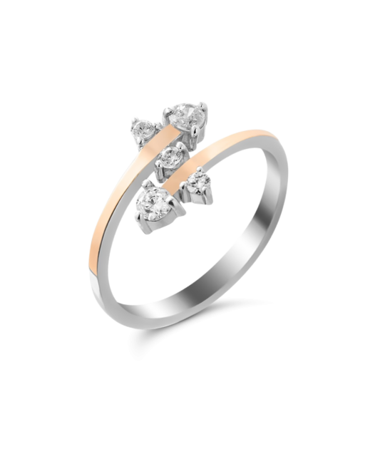 Sudraba apzeltīts gredzens ar cirkonijiem - Goldinga