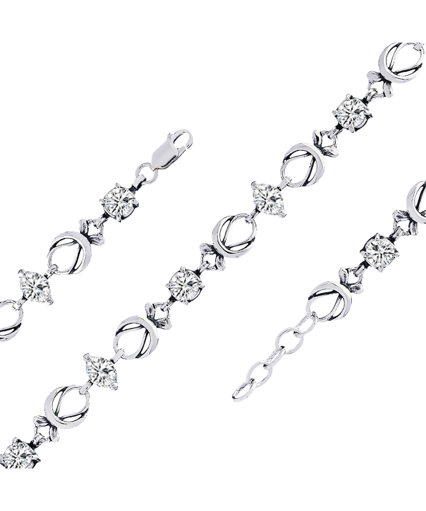 Sudraba rokassprādze ar cirkonijiem - Goldinga