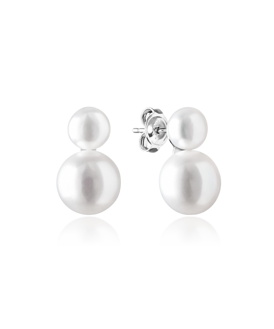 Серьги из серебра с натуральным жемчугом