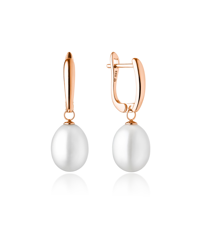 Zelta auskari ar dabīgām pērlēm - Goldinga