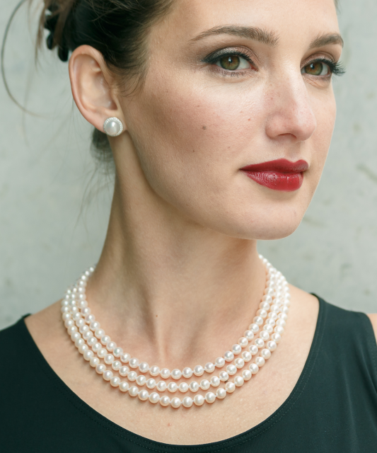 Sudraba auskari ar dabīgo pērli un cirkonijiem - Goldinga