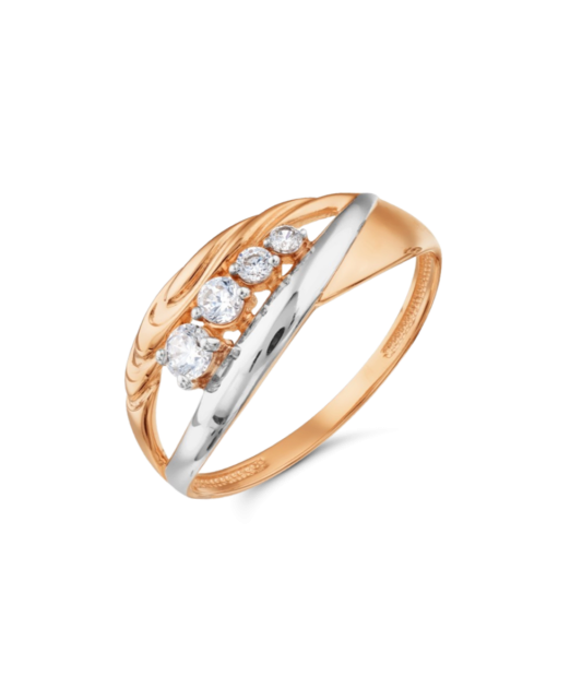 Золотое кольцо с цирконами