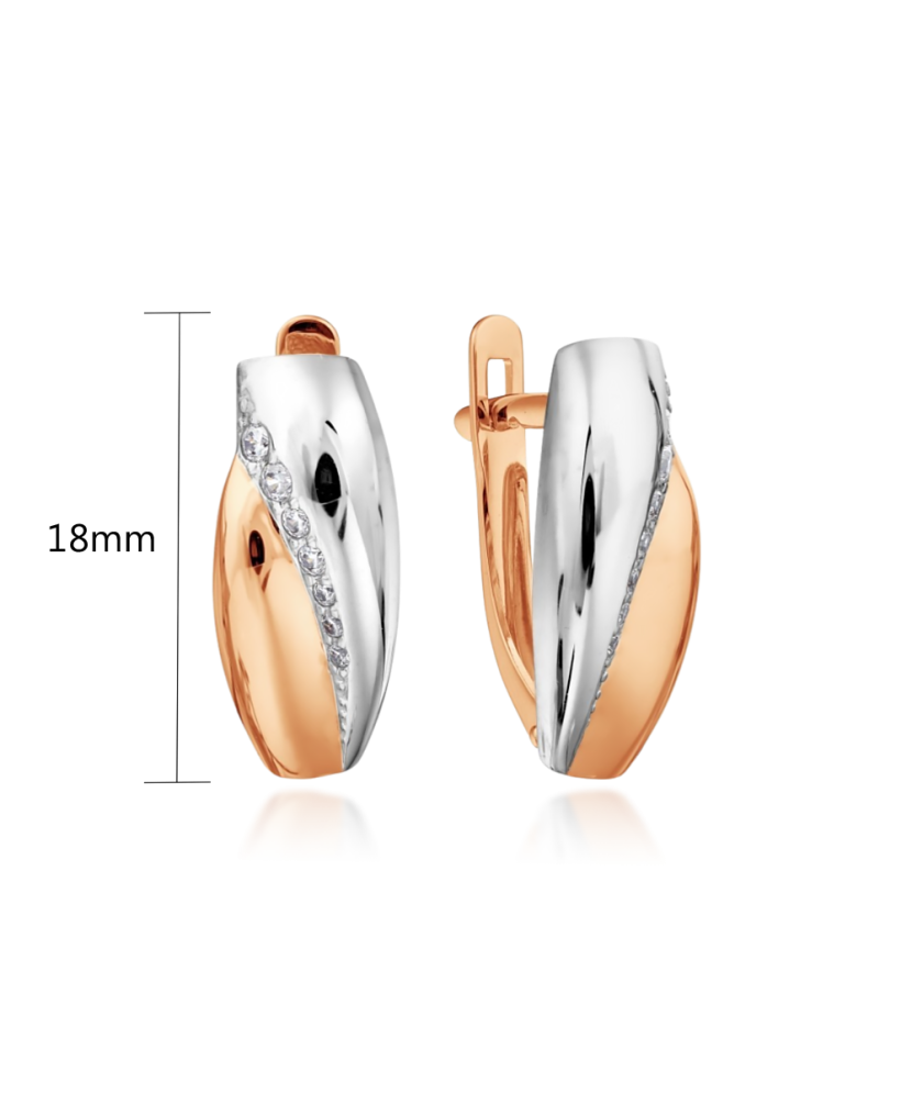 Zelta auskari ar cirkonijiem - Goldinga