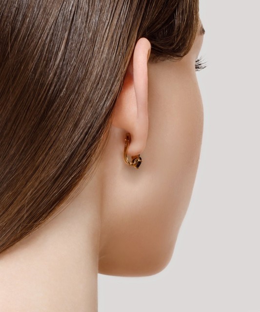 Auksiniai auskarai su granatais ir cirkoniais - Auksiniai auskarai - Goldinga