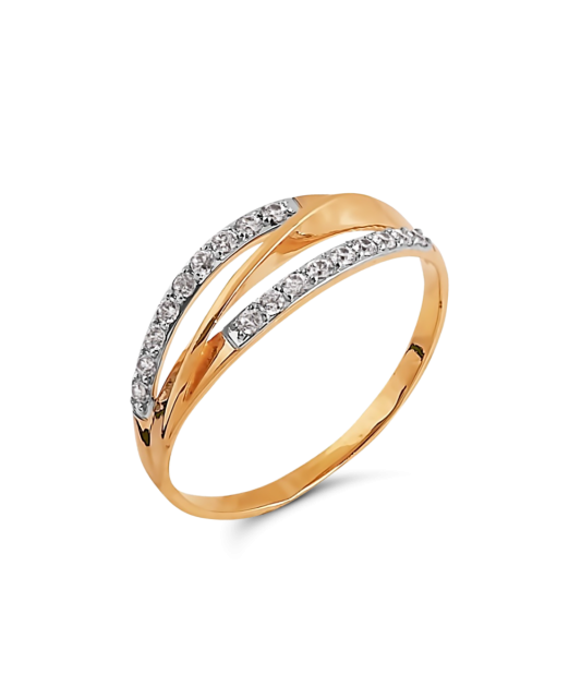 Zelta gredzens ar cirkonijiem - Goldinga