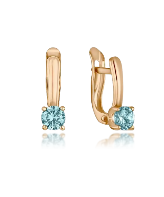 Золотые серьги с цирконом