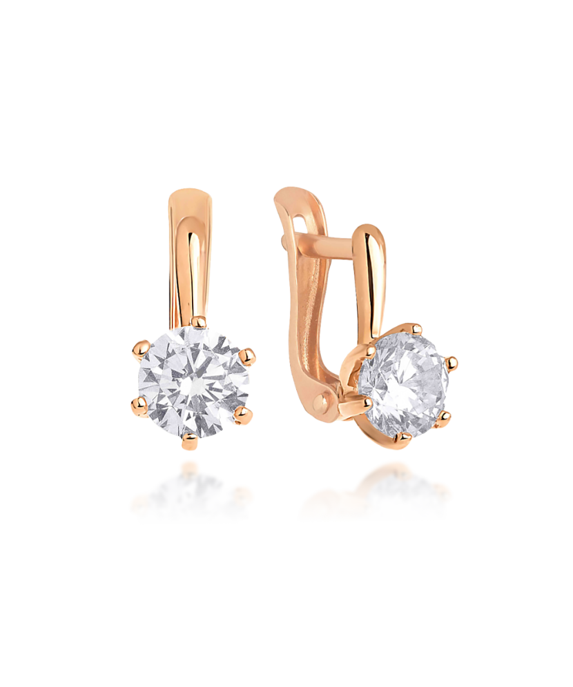 Золотые серьги с цирконом