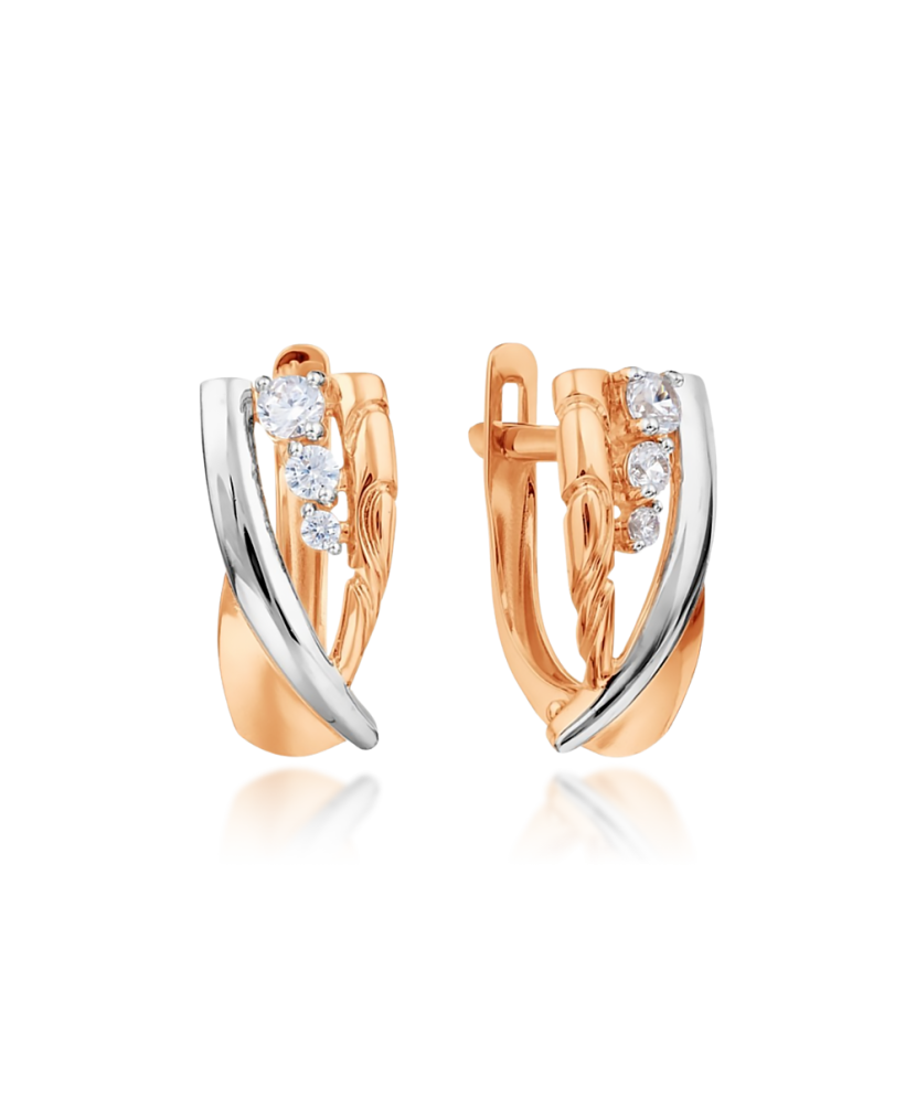 Zelta auskari ar cirkonijiem - Goldinga