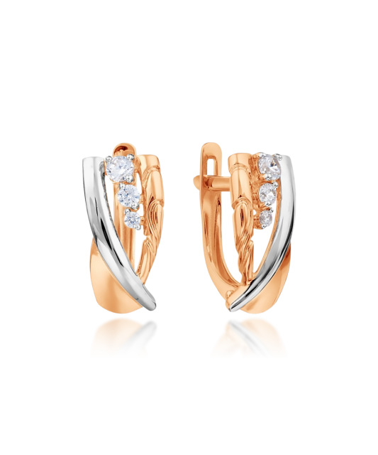 Zelta auskari ar cirkonijiem - Goldinga