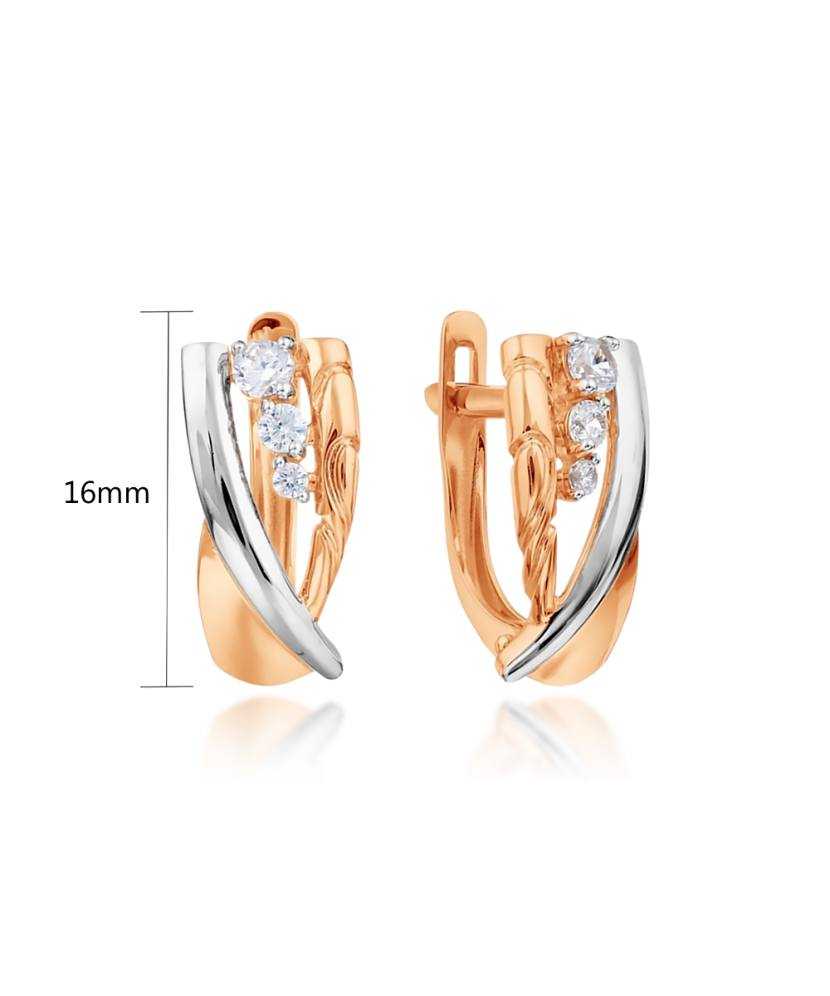 Zelta auskari ar cirkonijiem - Goldinga