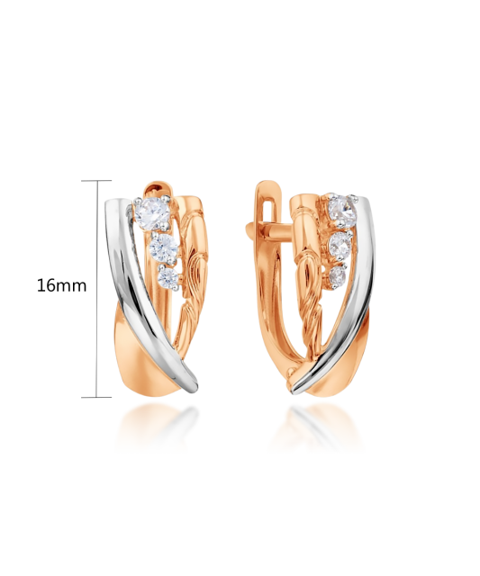 Zelta auskari ar cirkonijiem - Goldinga