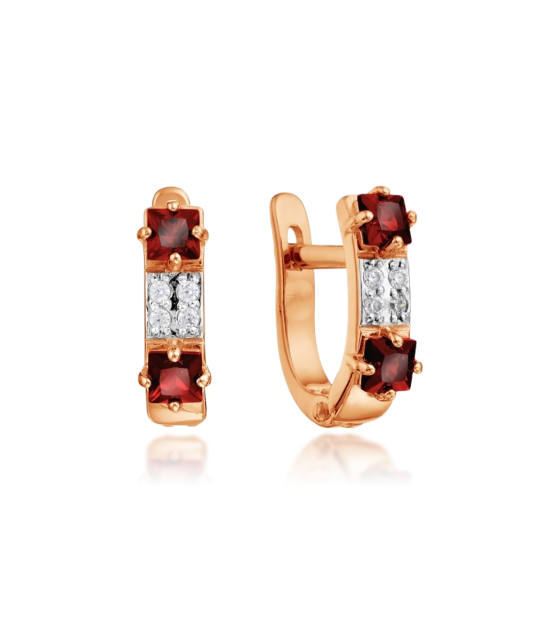 Zelta auskari ar cirkonijiem - Goldinga